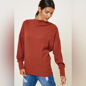 HAYDEN Los Angeles Ribbed Side-Zip Knit Top Size Small